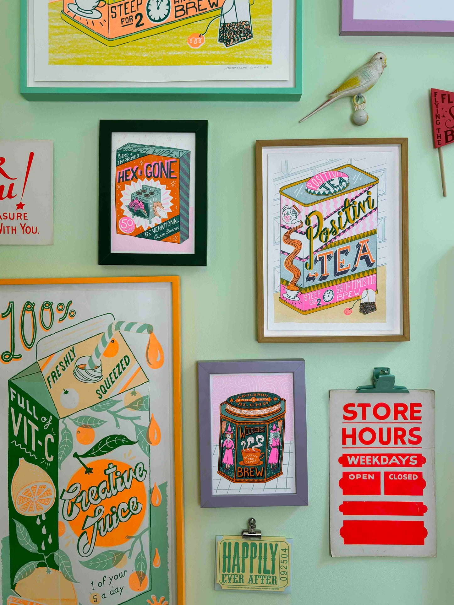 A5 Hex-B-Gone Risograph Print