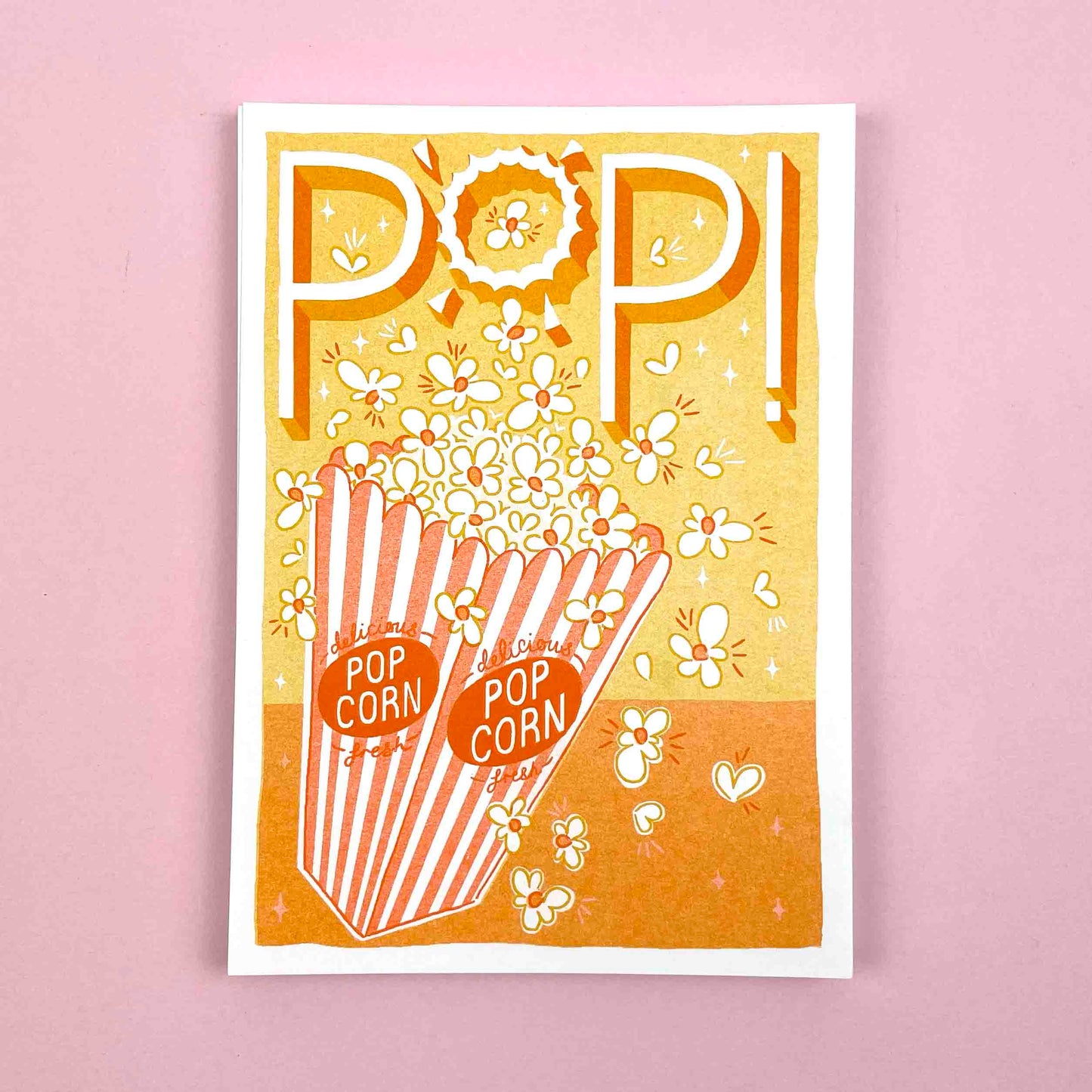 A5 Popcorn Risograph Print