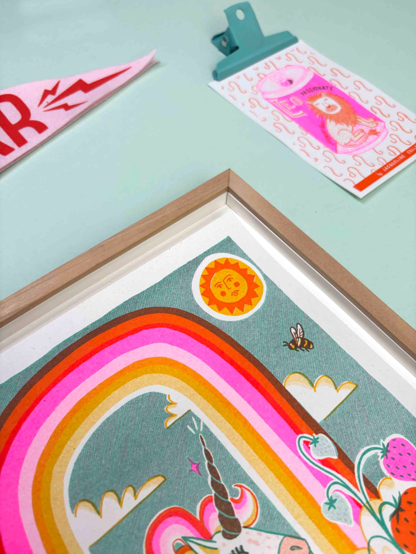 A4 Magical Unicorn Risograph Print