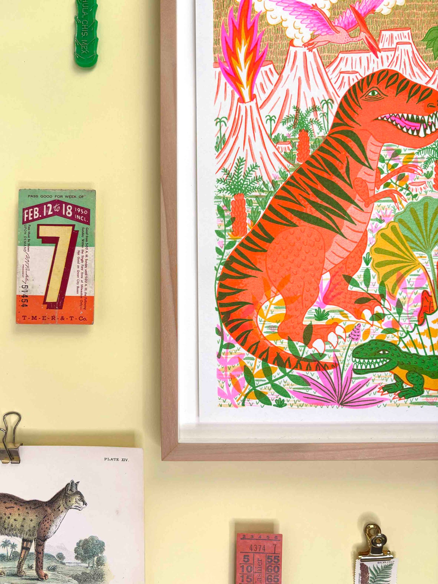 A4 Wild Dinosaur Risograph Print