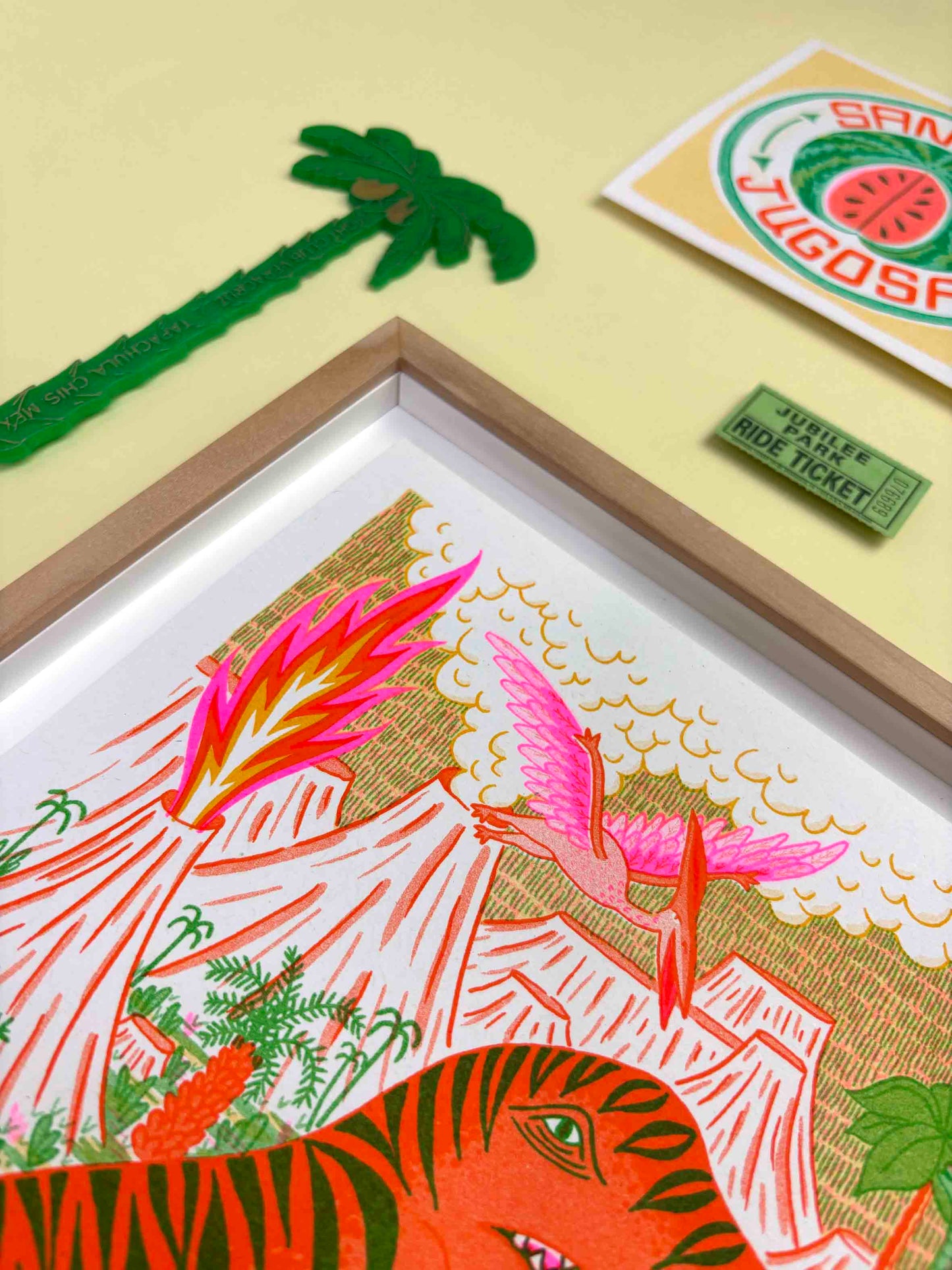 A4 Wild Dinosaur Risograph Print