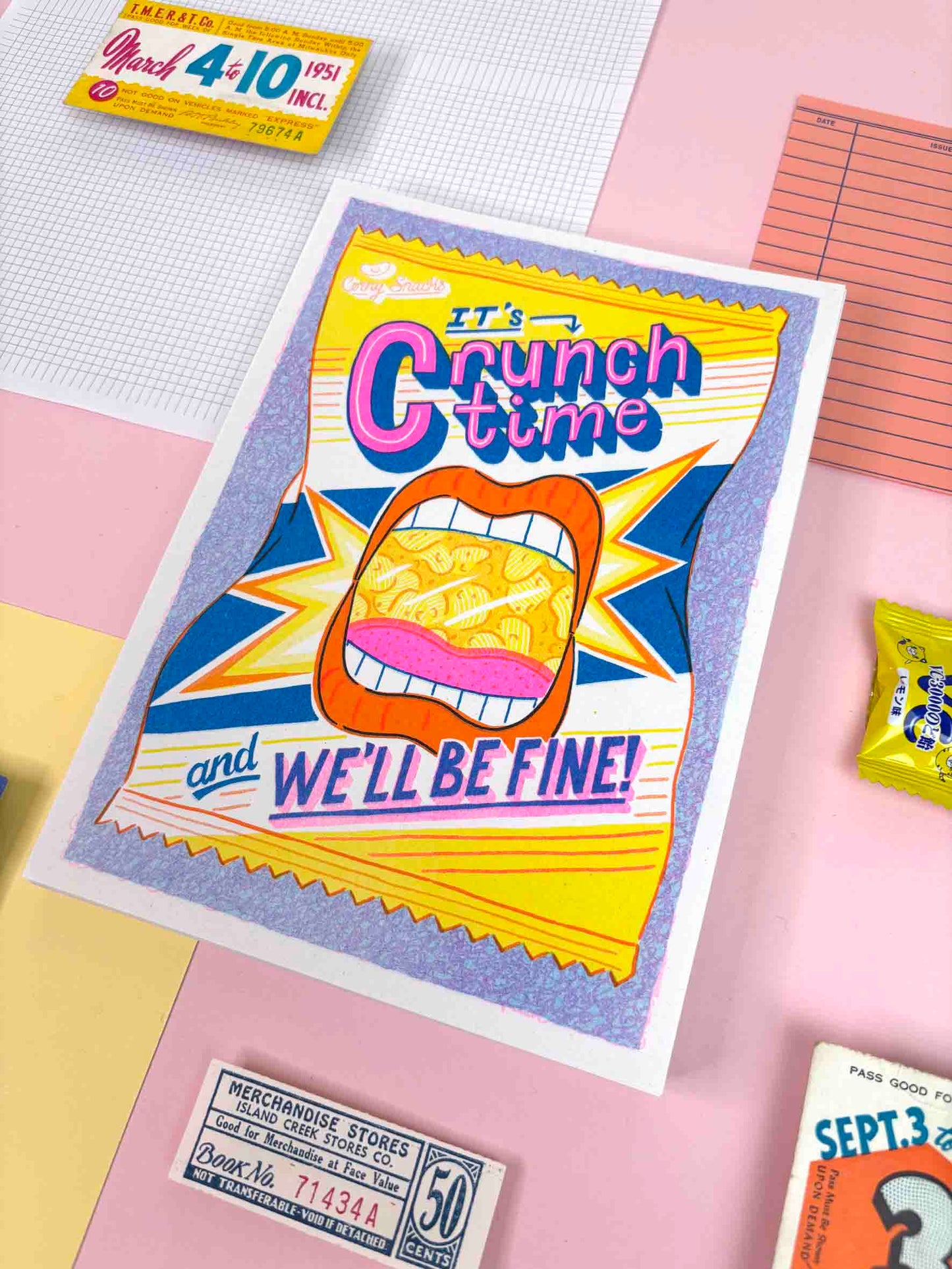 A5 Crunchtime Risograph Print