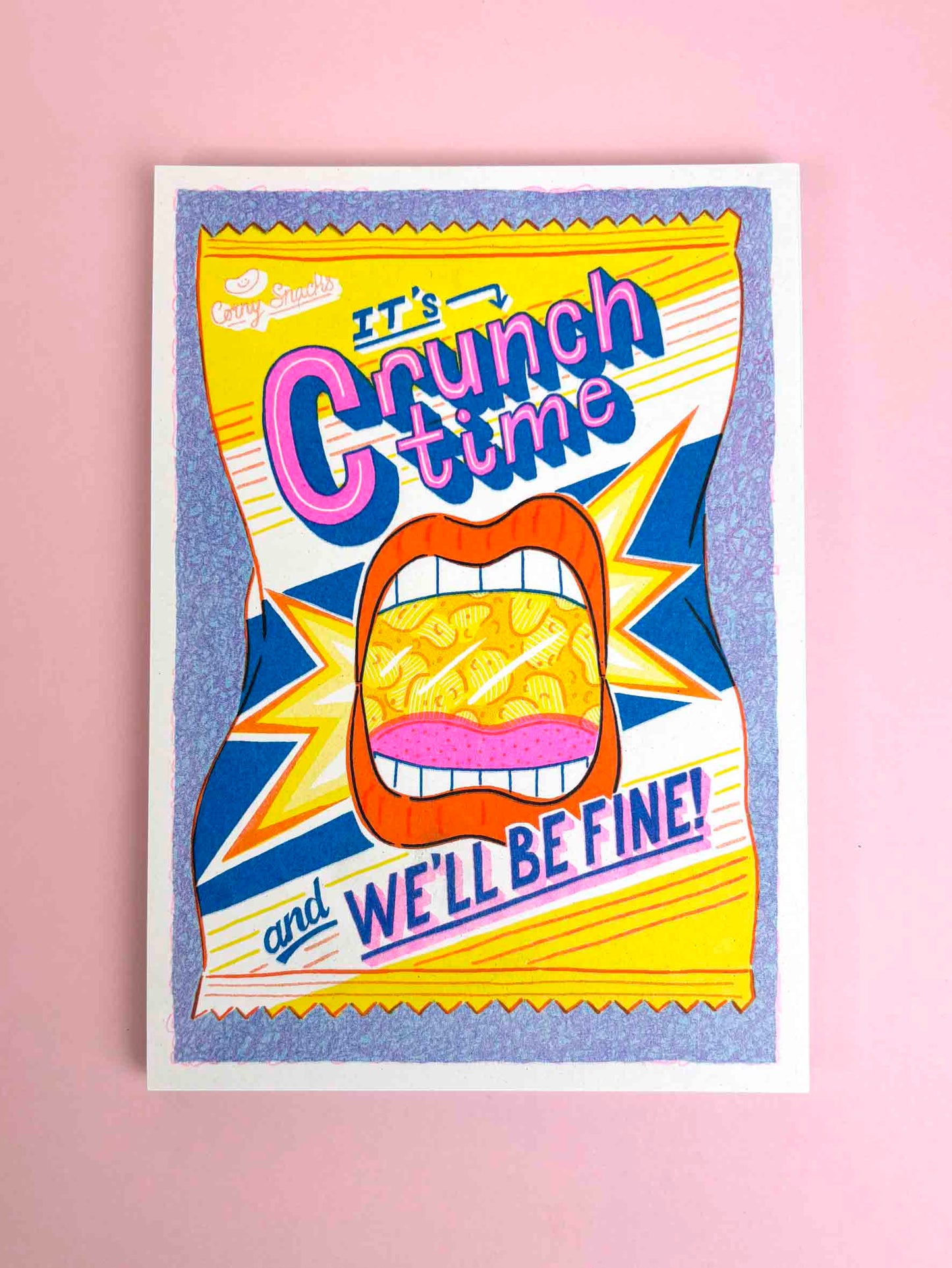 A5 Crunchtime Risograph Print