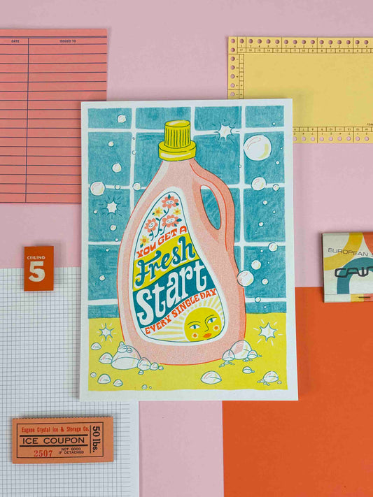 A5 Fresh Start Risograph Print