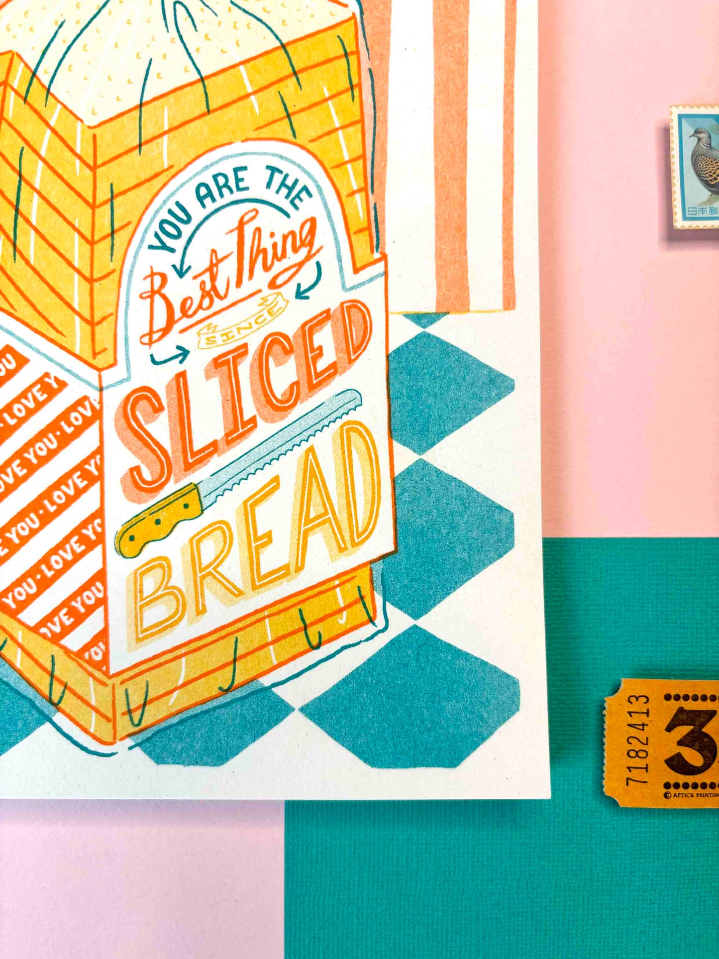 A5 Sliced Bread Risograph Print