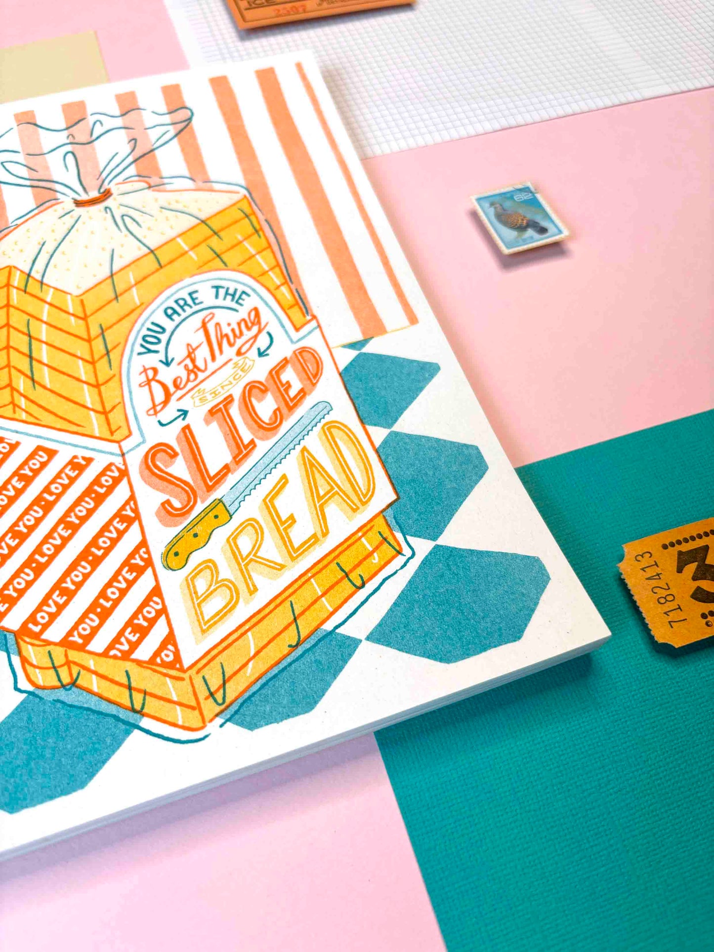 A5 Sliced Bread Risograph Print