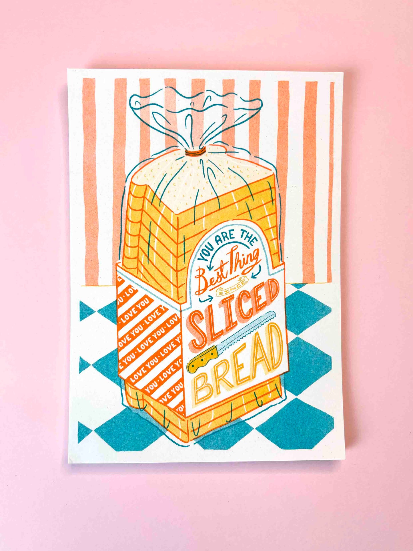 A5 Sliced Bread Risograph Print