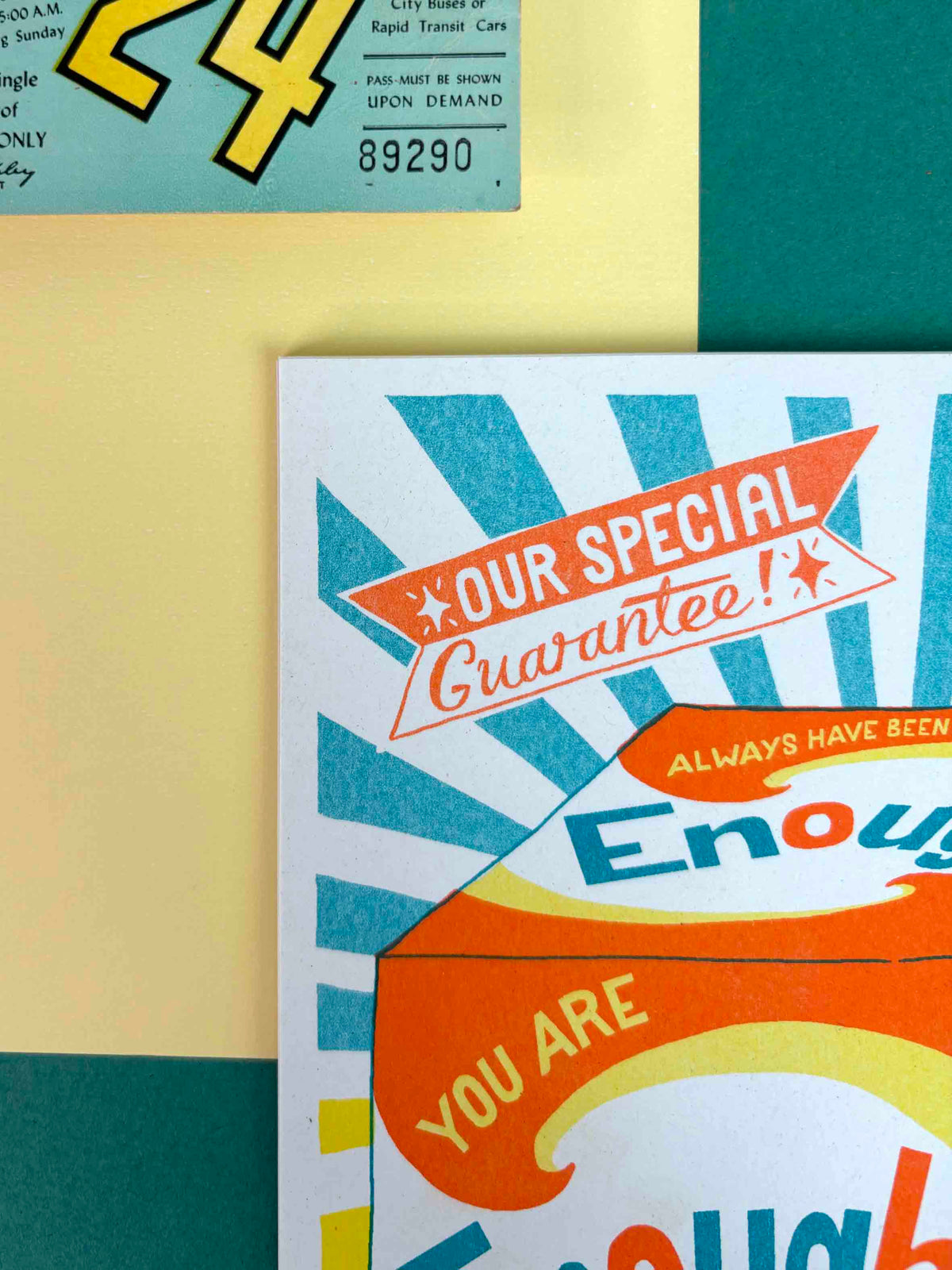 A5 You Are Enough Risograph Print
