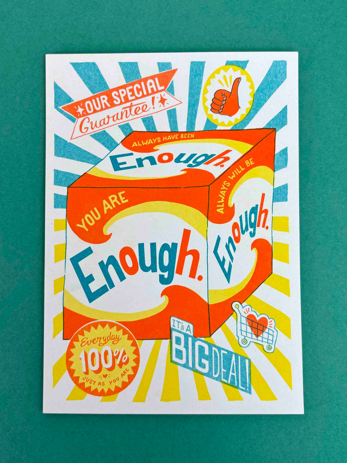 A5 You Are Enough Risograph Print