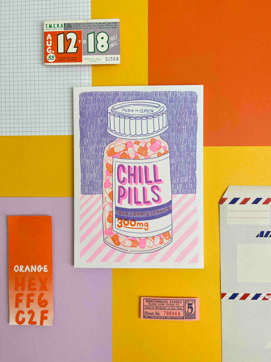 A5 Chill Pills Risograph Print