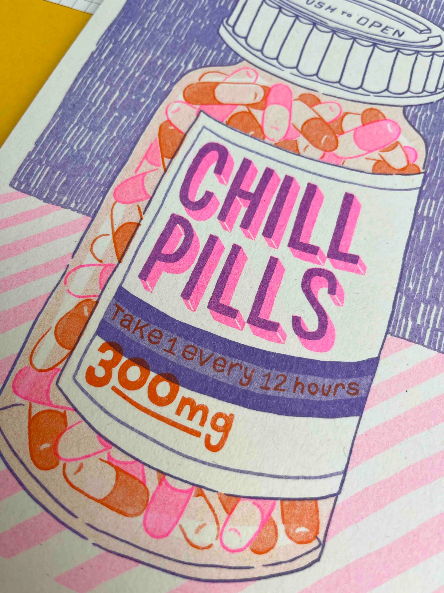 A5 Chill Pills Risograph Print