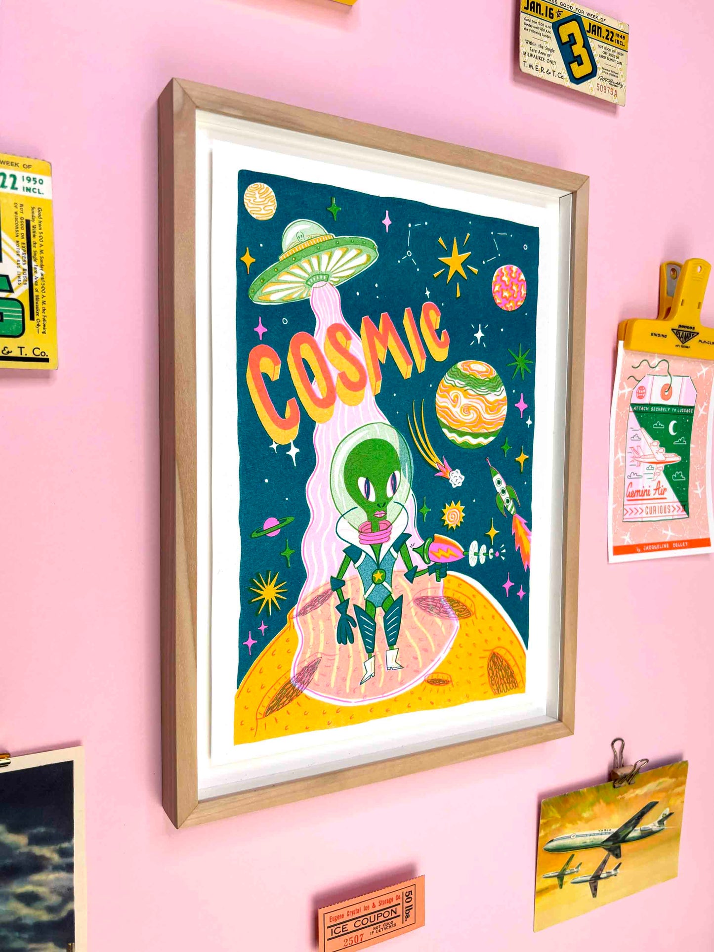 A4 Cosmic Alien Risograph Print