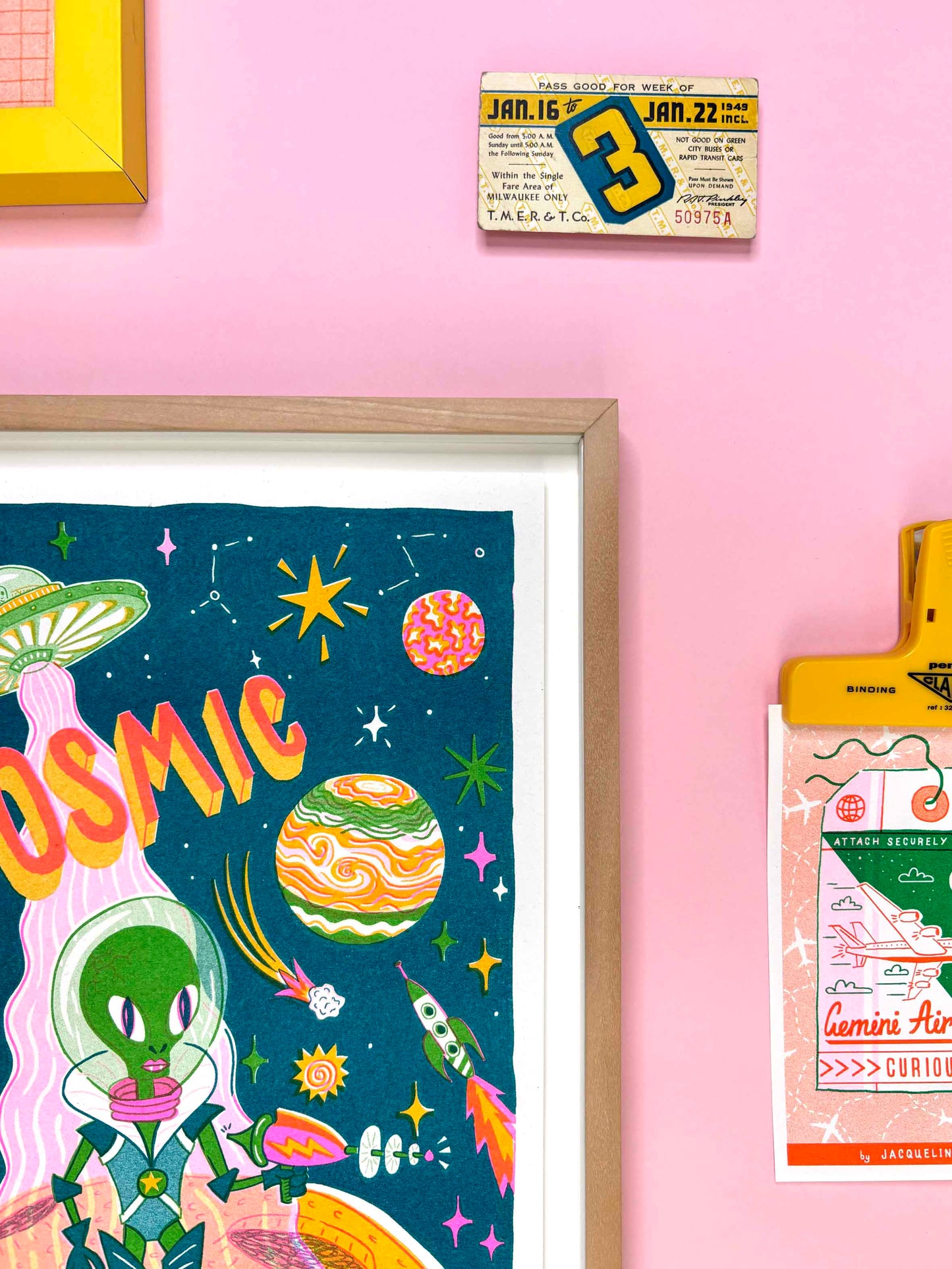 A4 Cosmic Alien Risograph Print