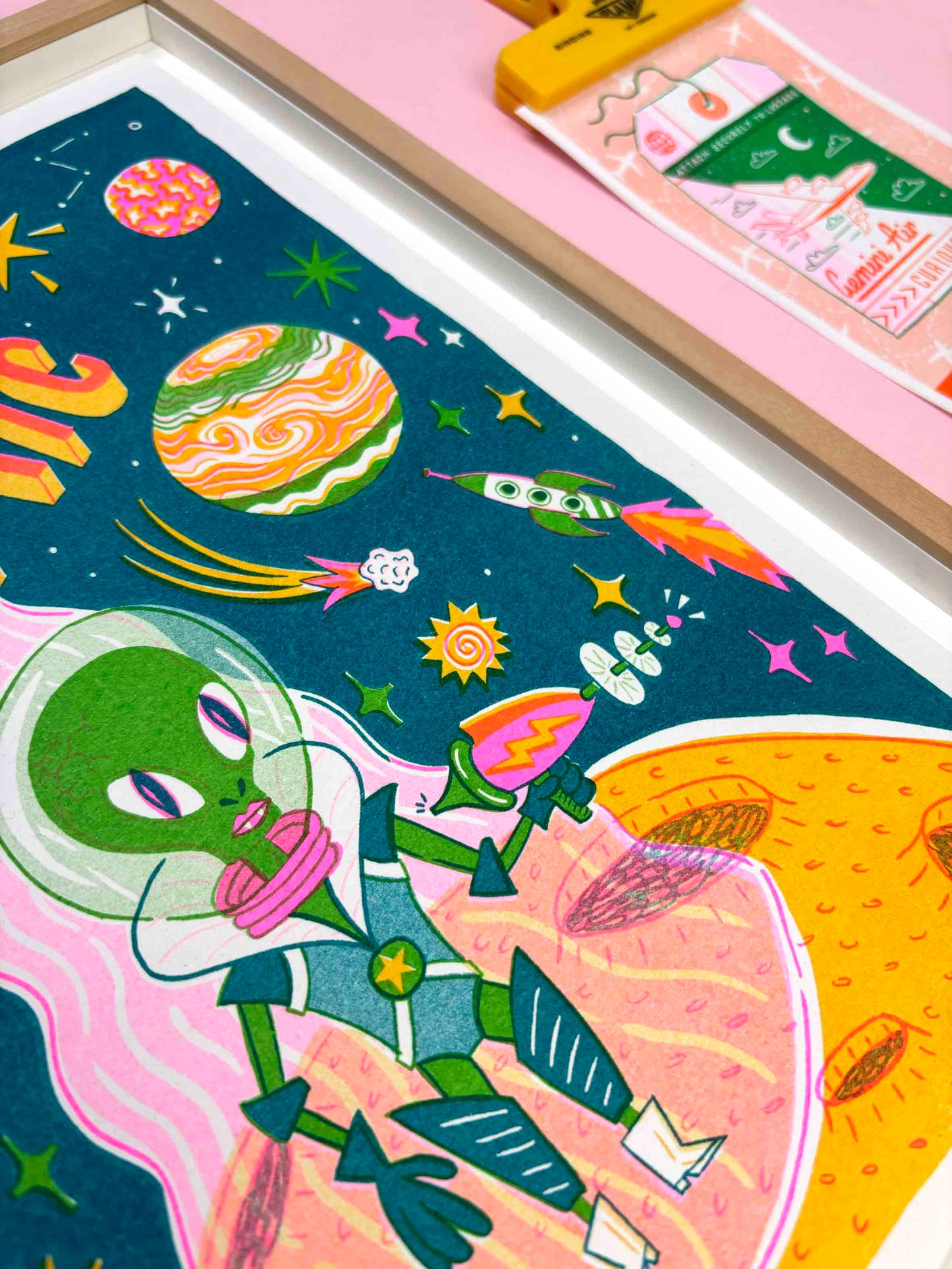 A4 Cosmic Alien Risograph Print