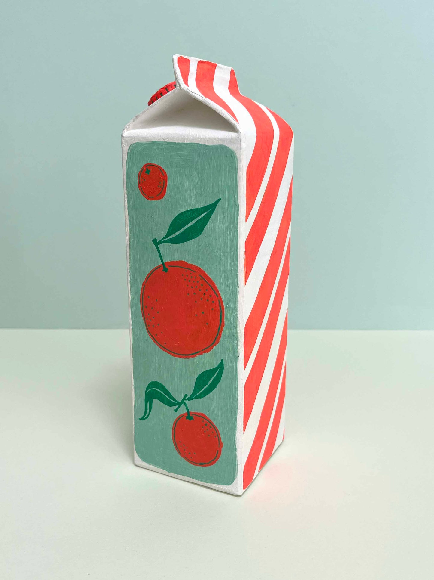 Paper Mache "Creative Juice carton" sculpture #2