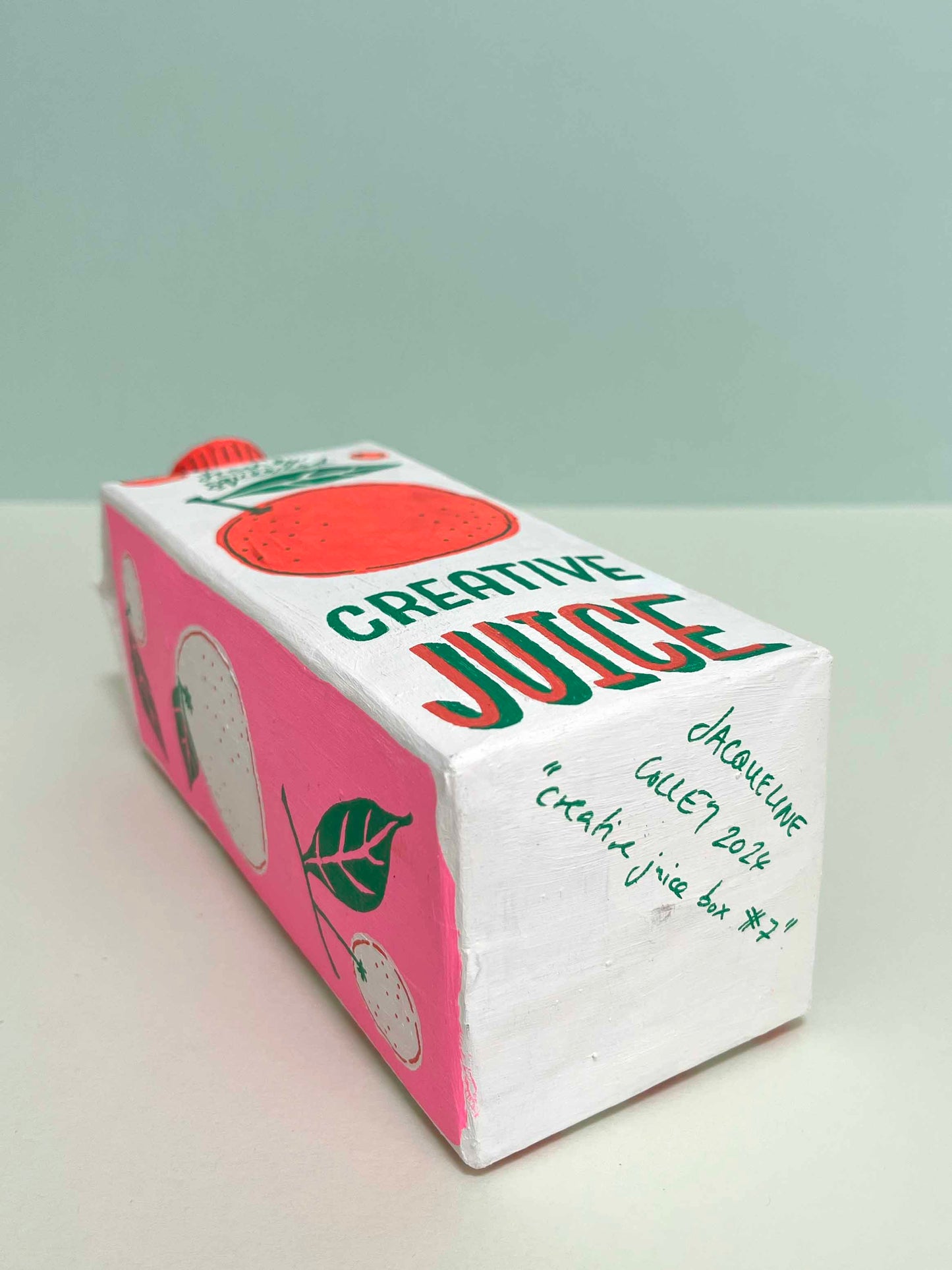 Paper Mache "Creative Juice carton" sculpture #7