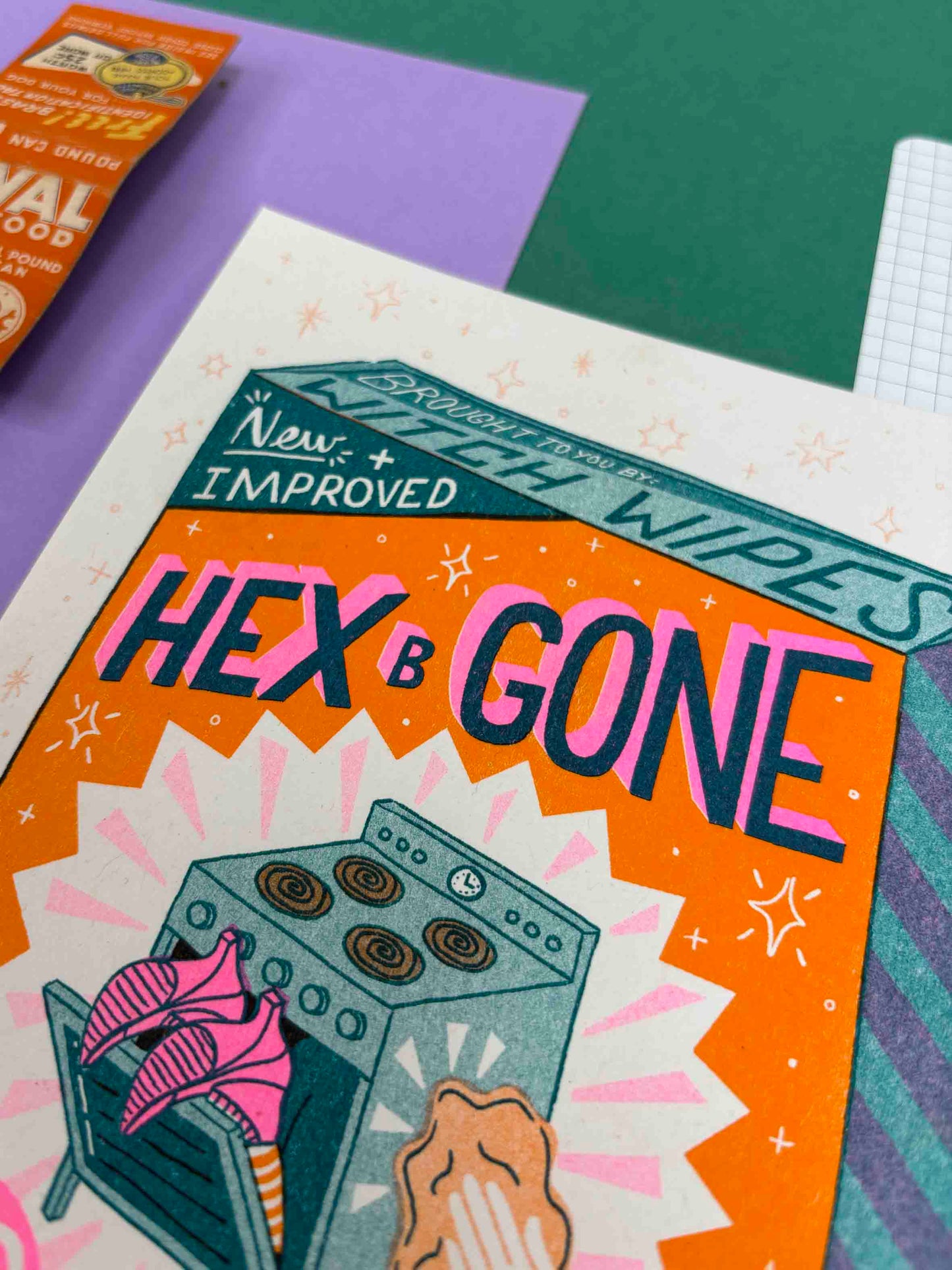 A5 Hex-B-Gone Risograph Print