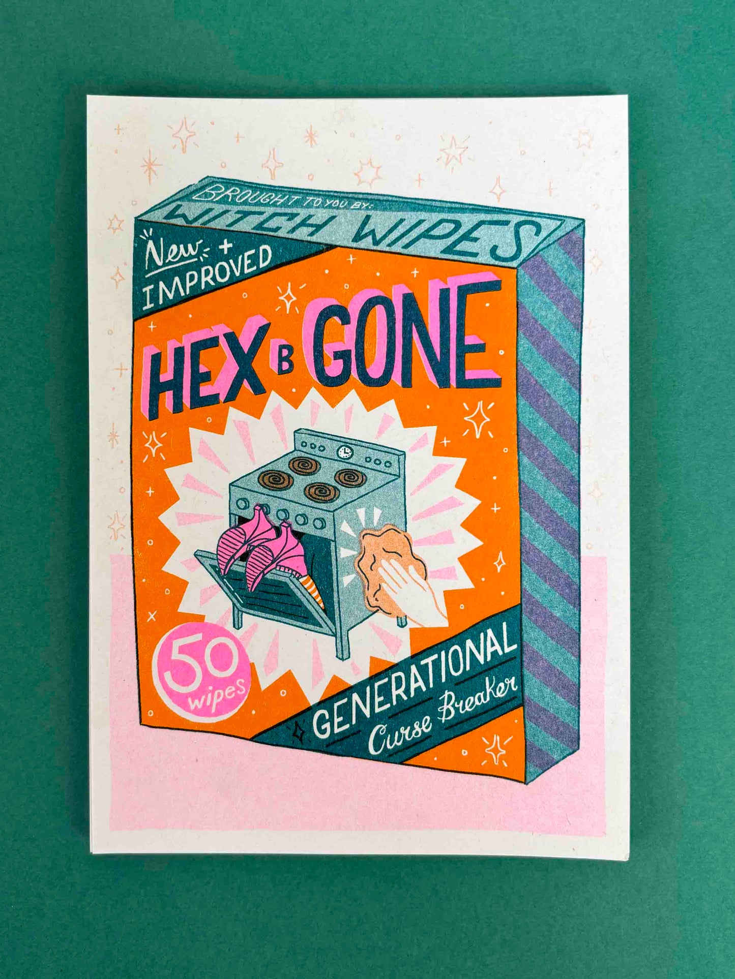 A5 Hex-B-Gone Risograph Print