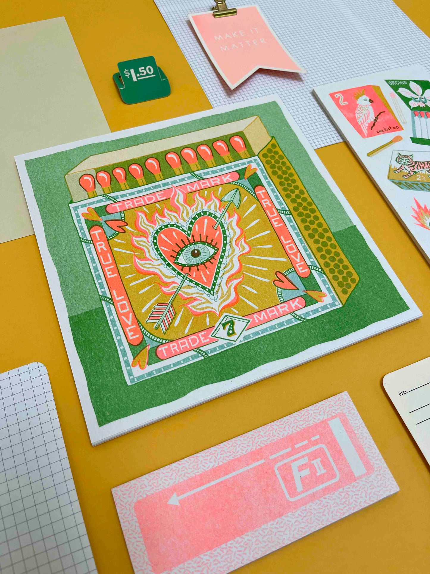 Matchbox Risograph Print