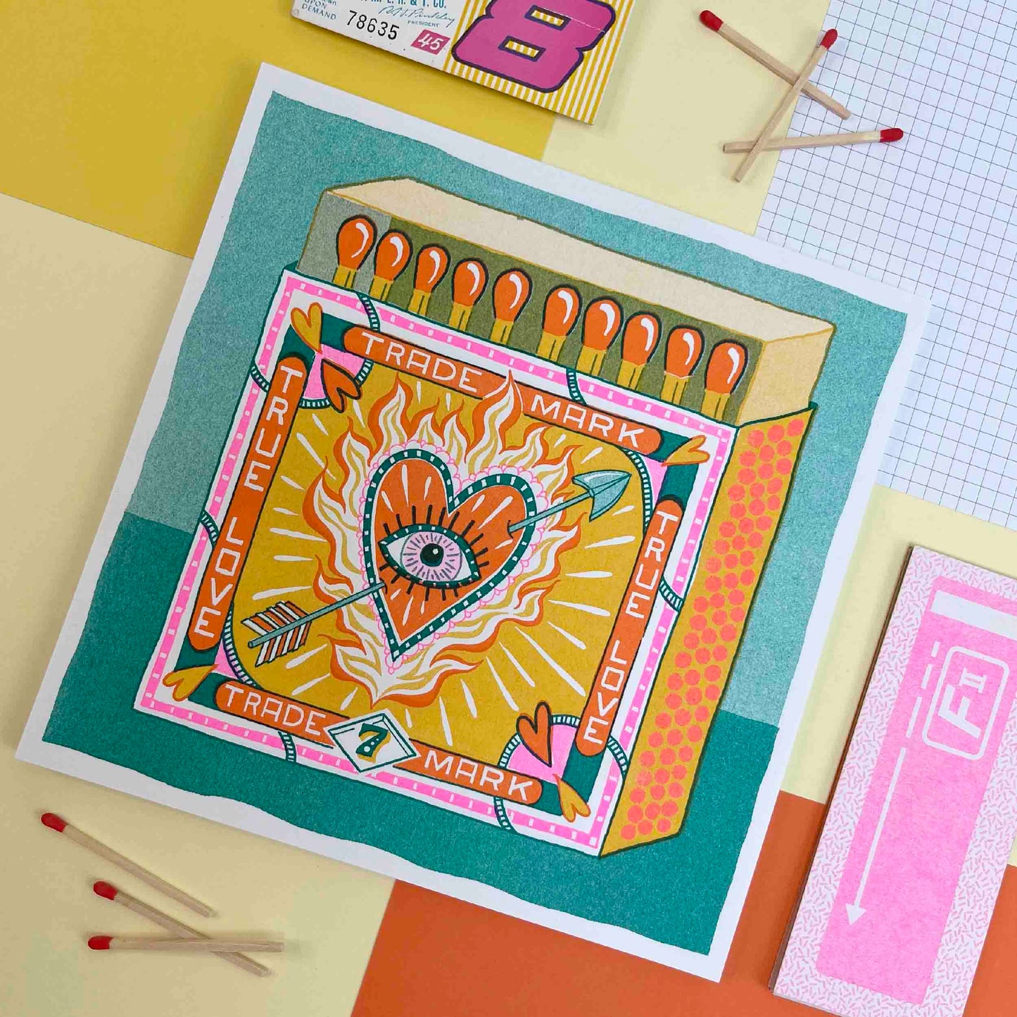 Matchbox Risograph Print