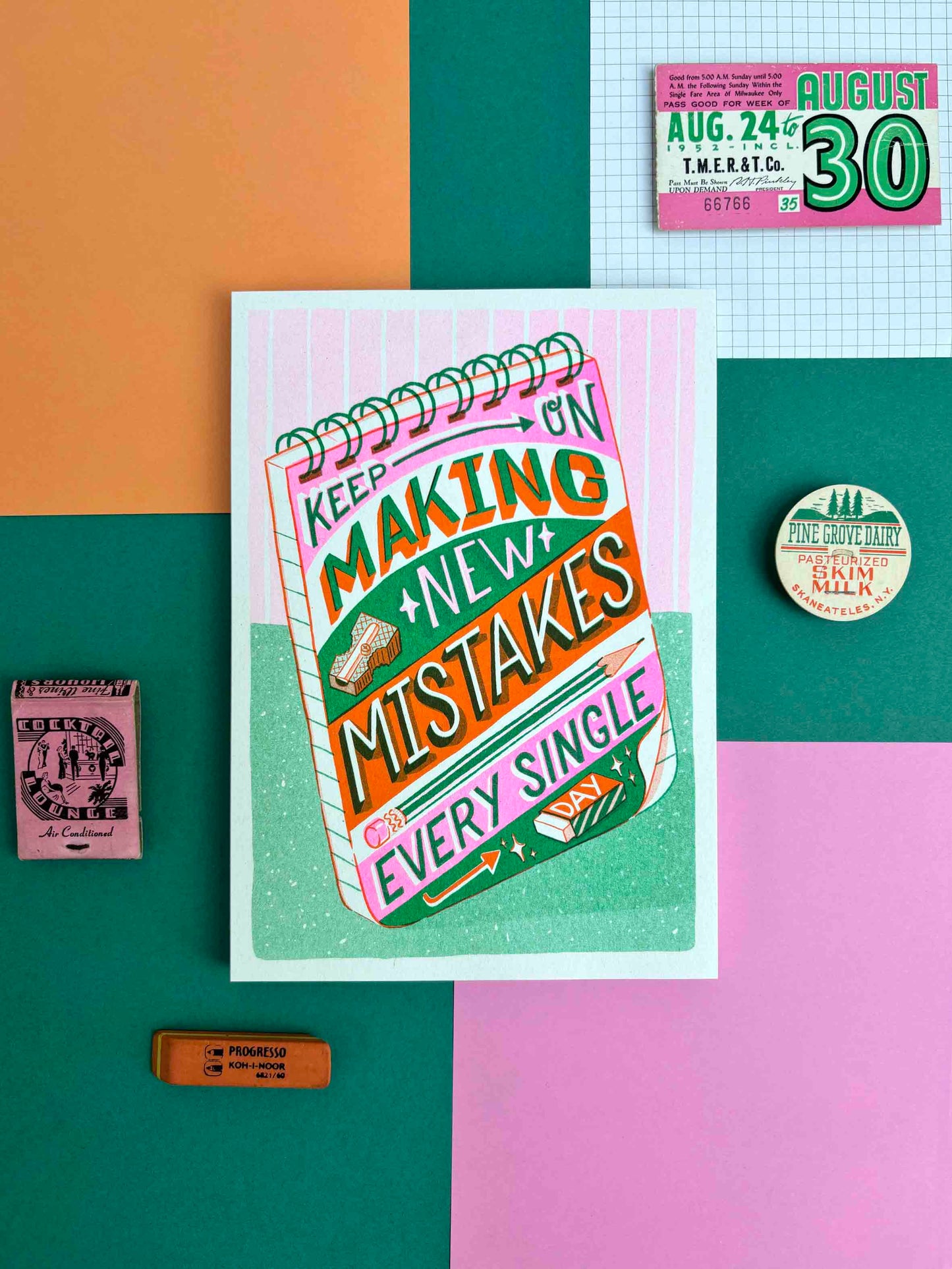 A5 Make Mistakes Risograph Print