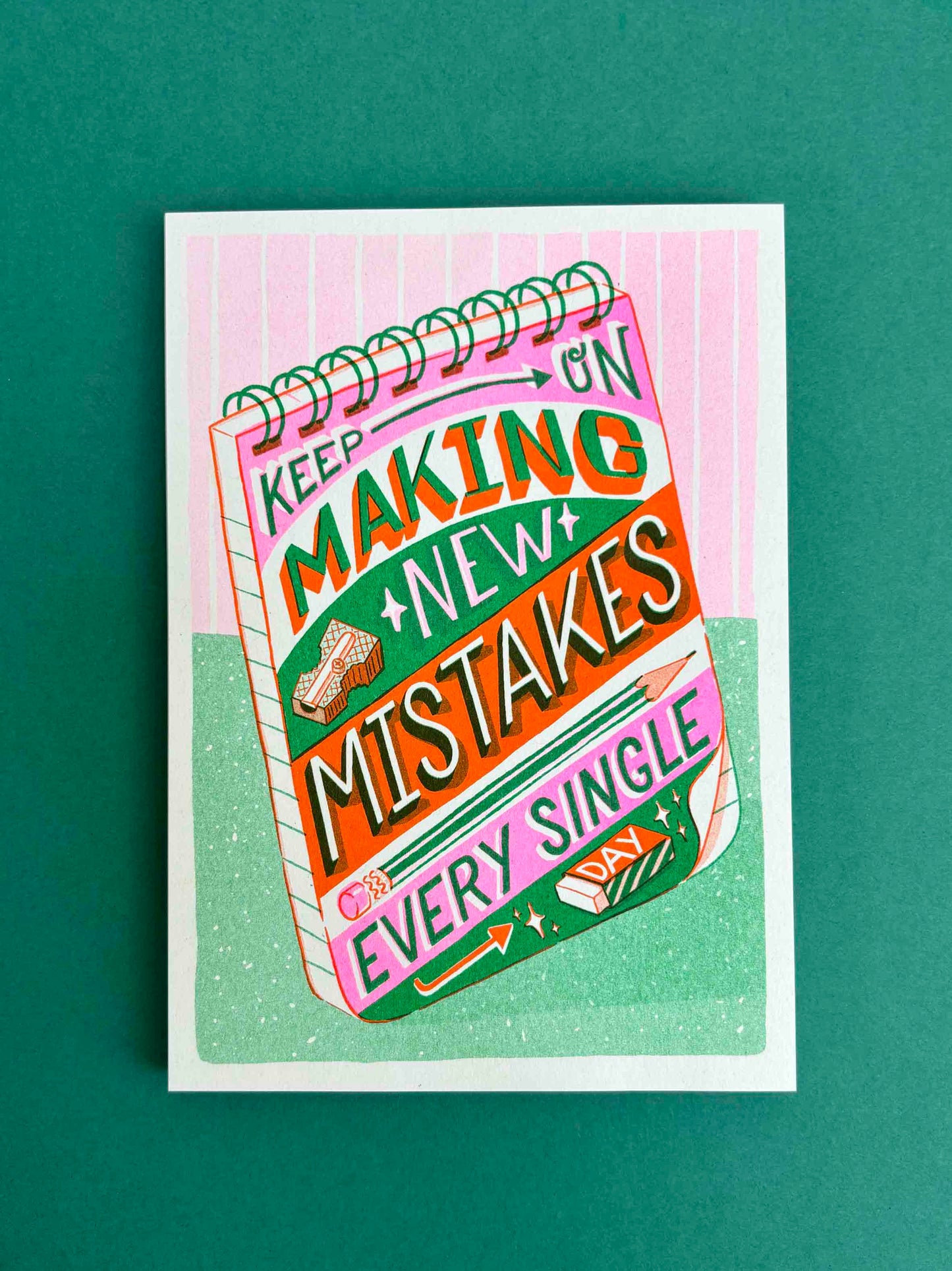 A5 Make Mistakes Risograph Print