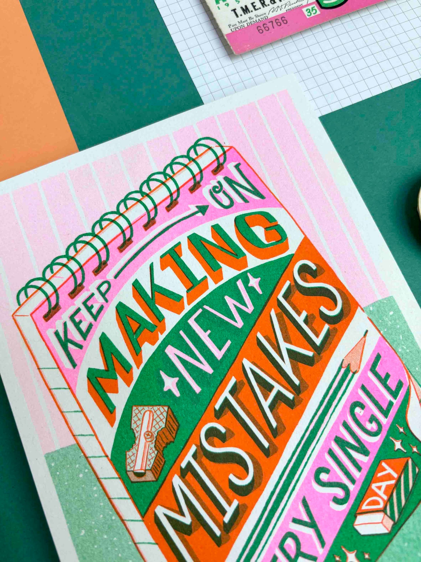 A5 Make Mistakes Risograph Print