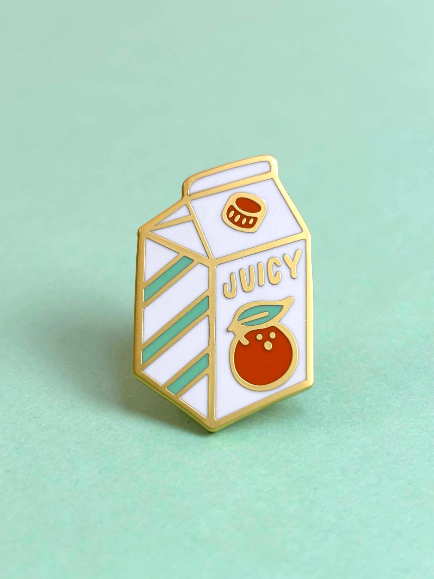 Juicy Orange Juice Carton Enamel Pin