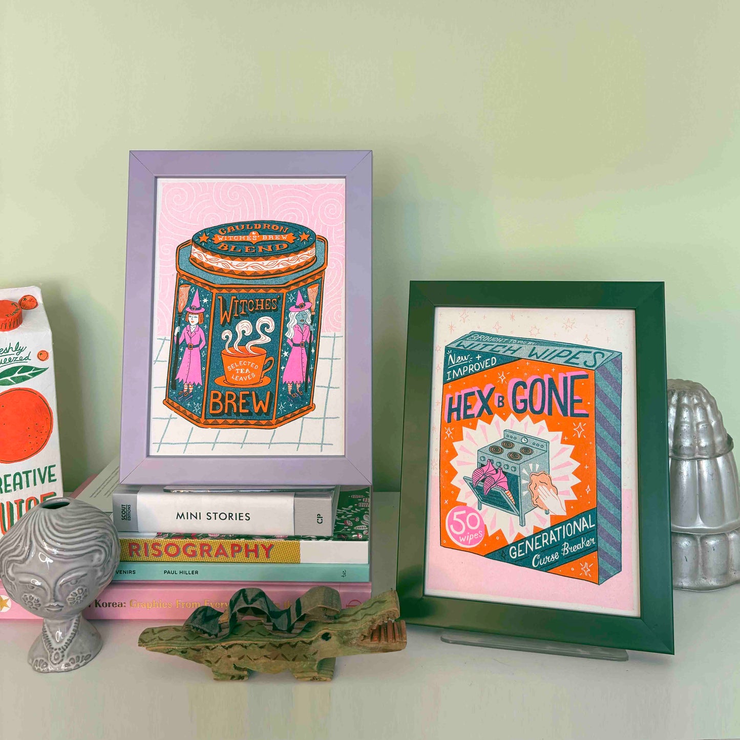 A5 Hex-B-Gone Risograph Print