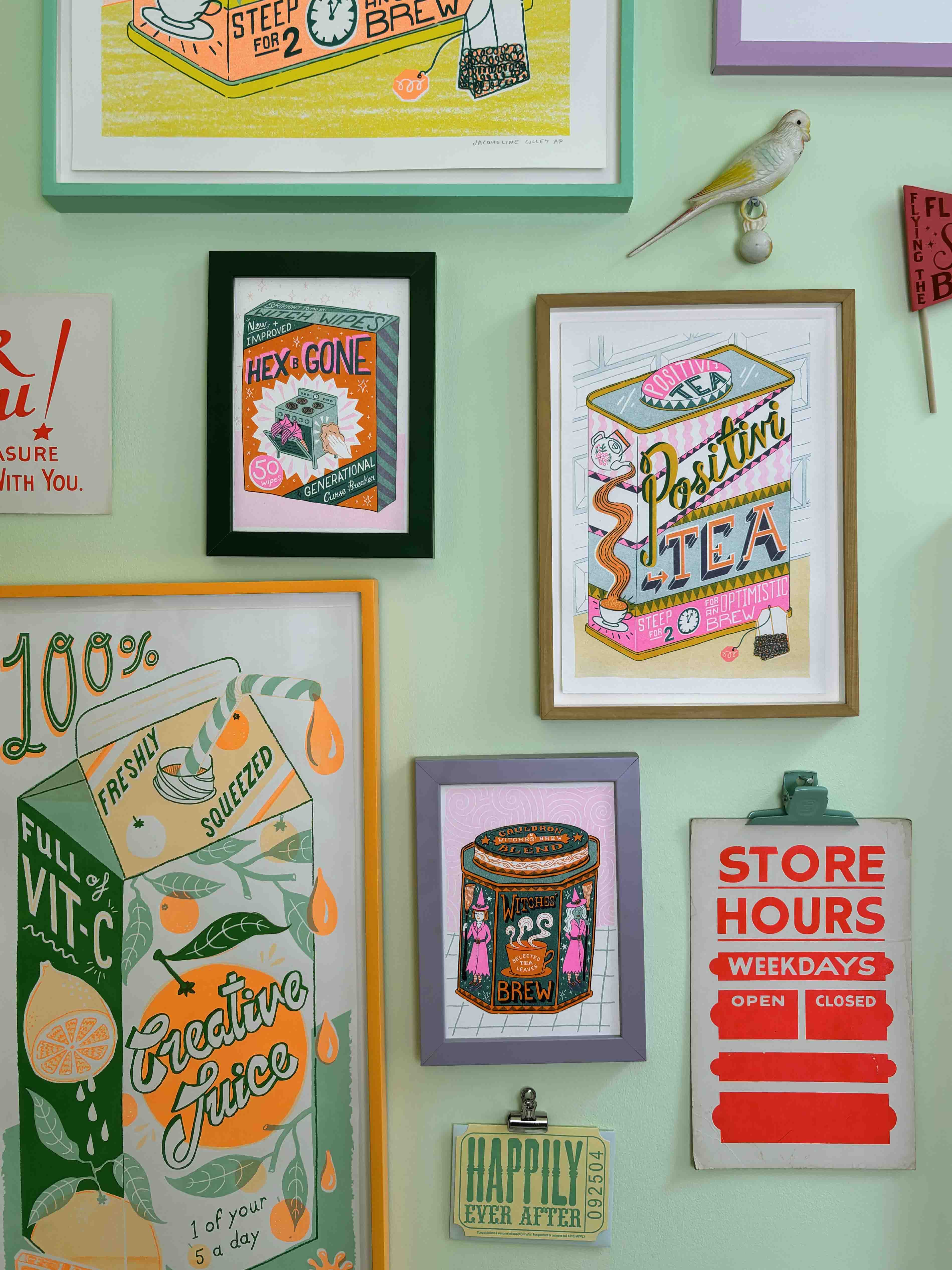 A5 Hex-B-Gone Risograph Print – Jacqueline Colley Illustration