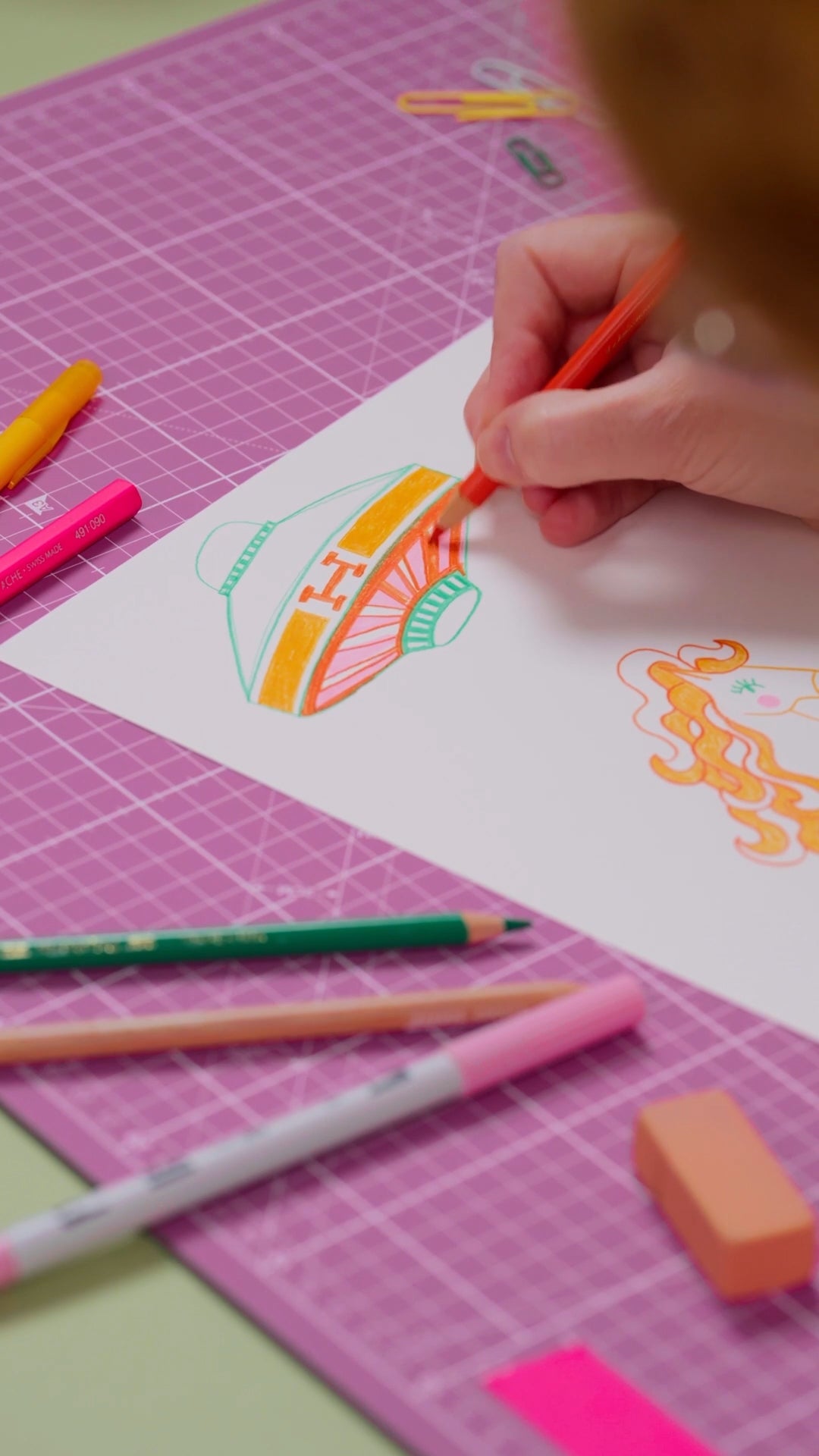 Live drawing social media for Hermès