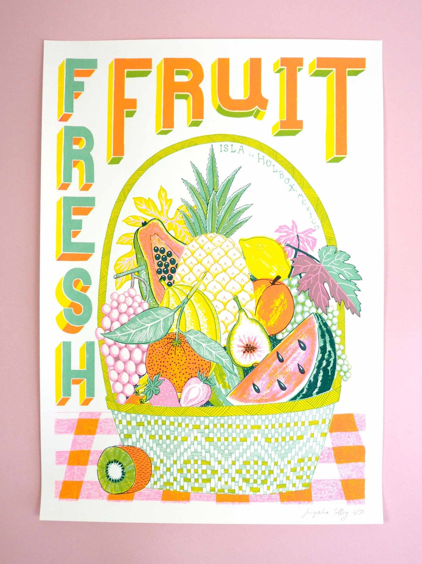 A2 Fruit Basket Silk Screen Print