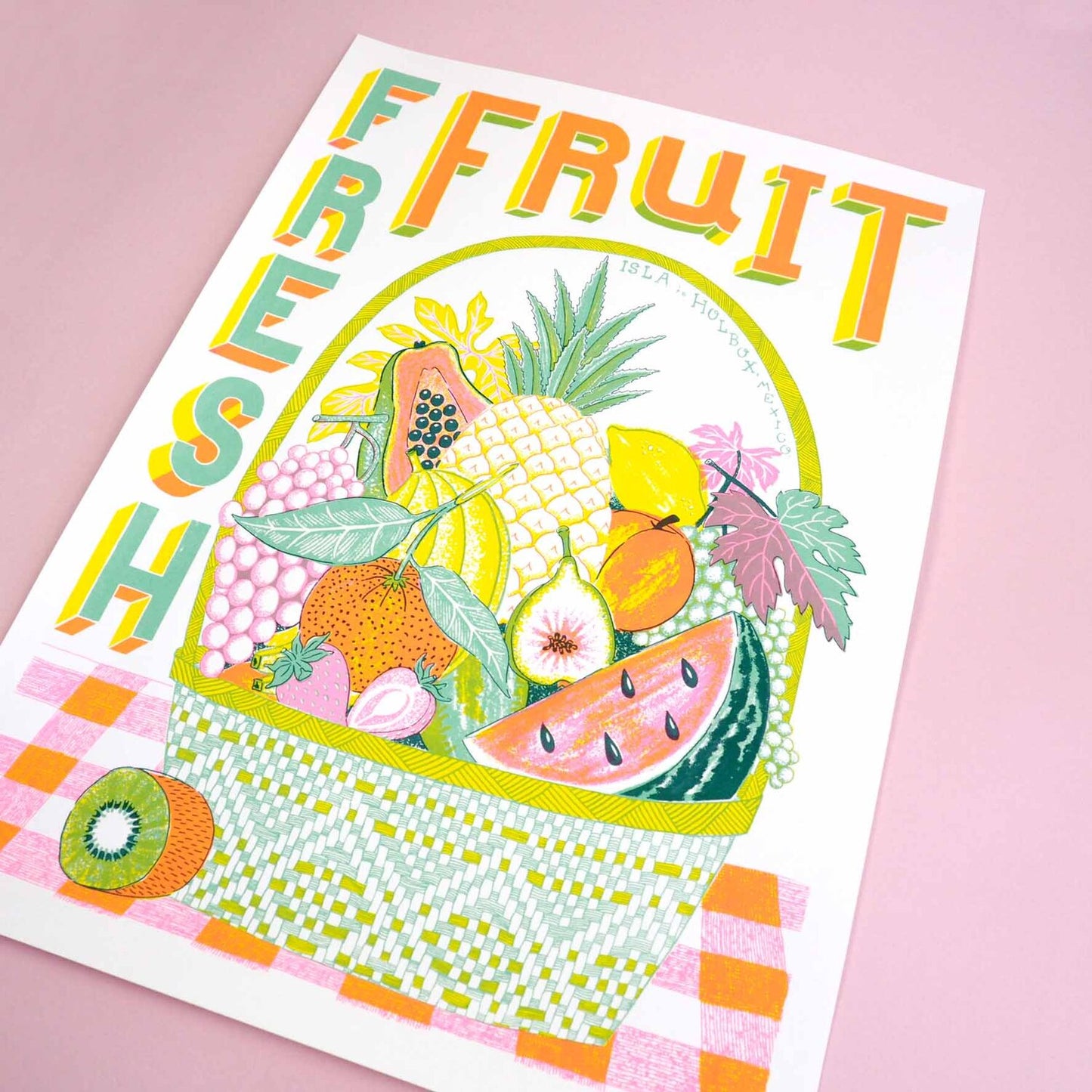 A2 Fruit Basket Silk Screen Print