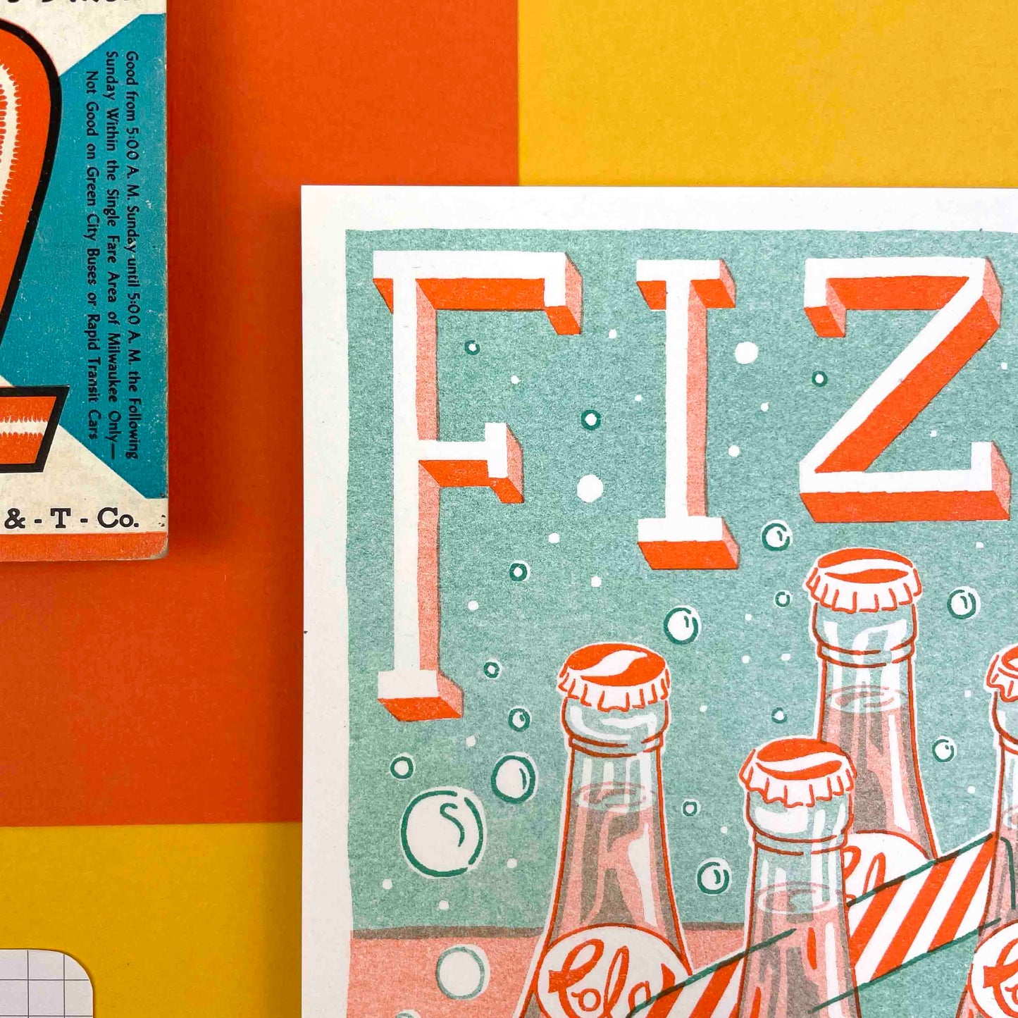 A5 Fizz Cola Drink Risograph Print