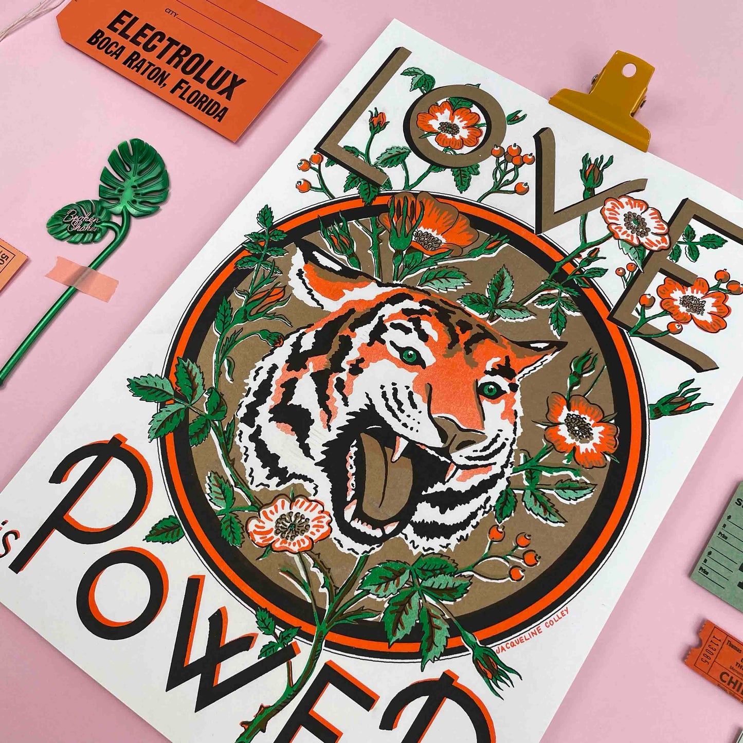 A3 Gold Limited Edition Love is Power Print